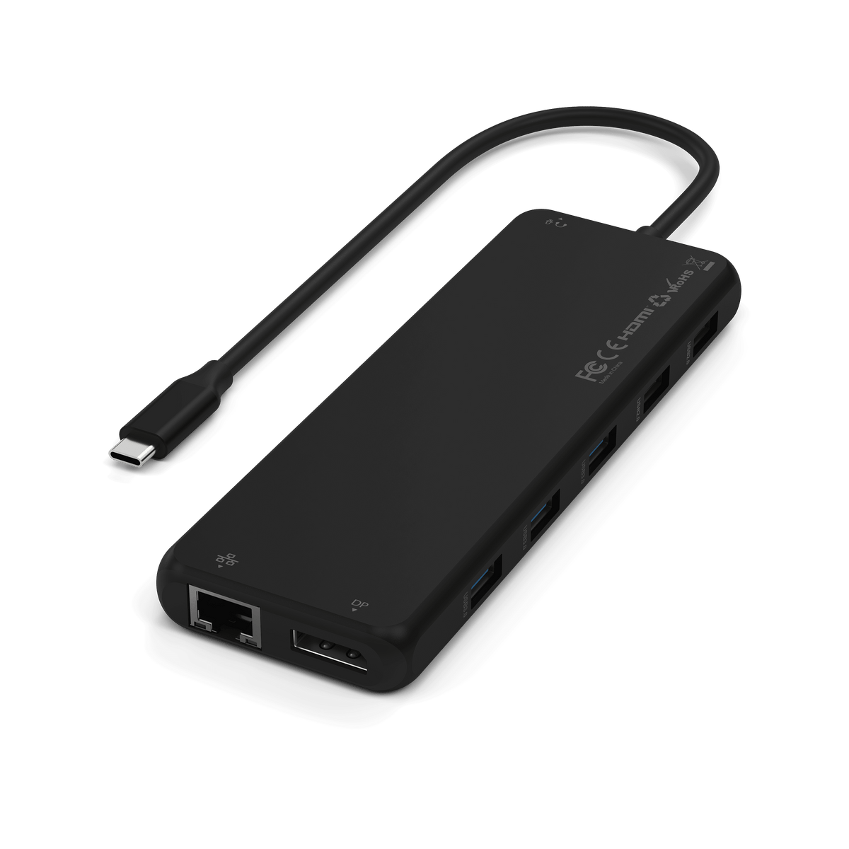 13-in-1 USB-C Triple Display Multiport Adapter, opposite angle showing Ethernet and DisplayPort