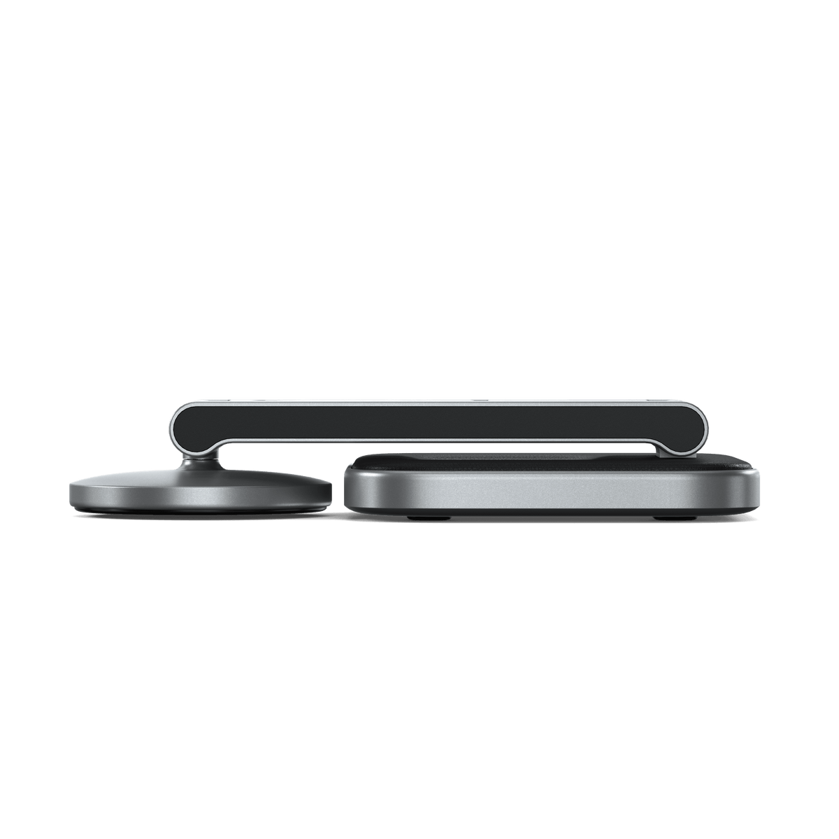 3-in-1 Foldable Qi2 Wireless Charging Stand folded flat, side view