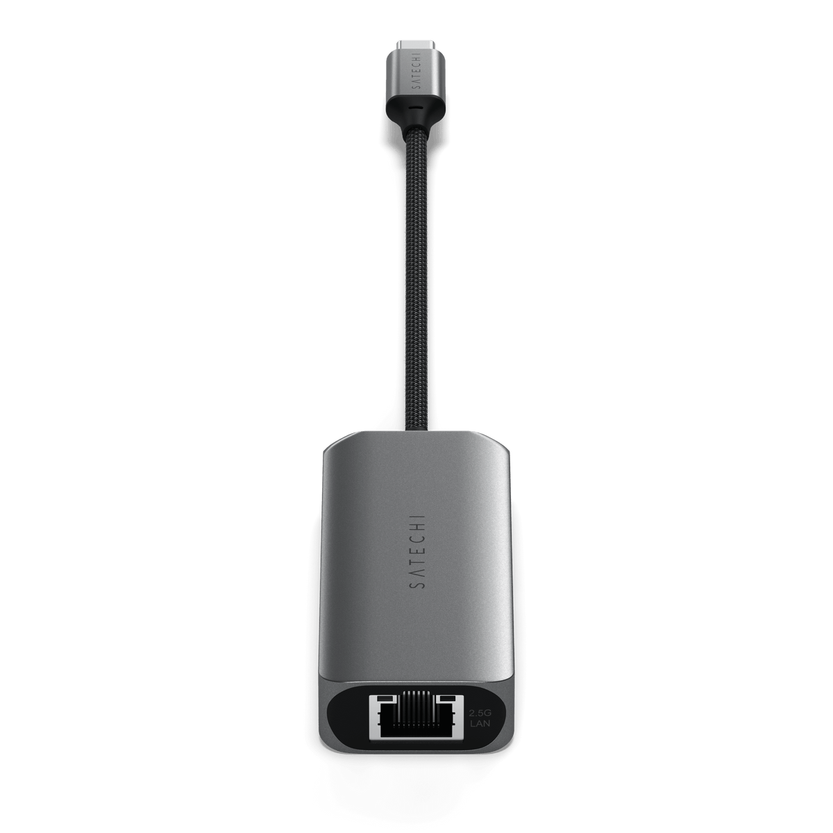 4-in-1 USB-C Hub with 2.5 Gigabit Ethernet, end view showing the Ethernet port