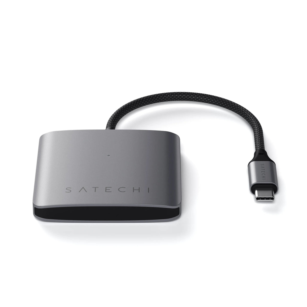 4-Port USB-C Hub with Power Delivery, front view with cable