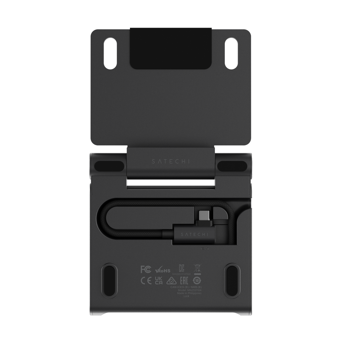 OntheGo Foldable Stand Hub, underside with stored USB-C cable