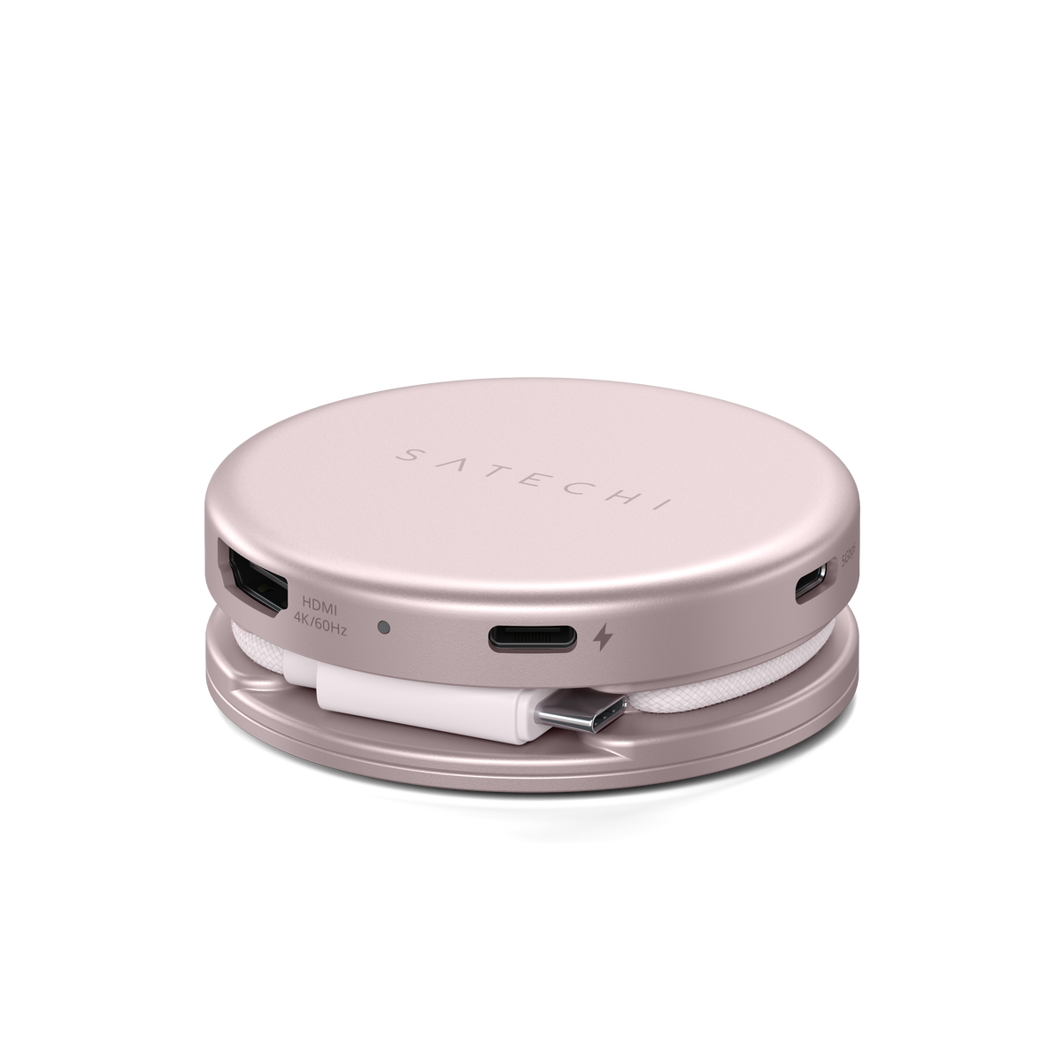 OntheGo 5-in-1 Multiport Adapter in Blush with its magnetic mounting ring