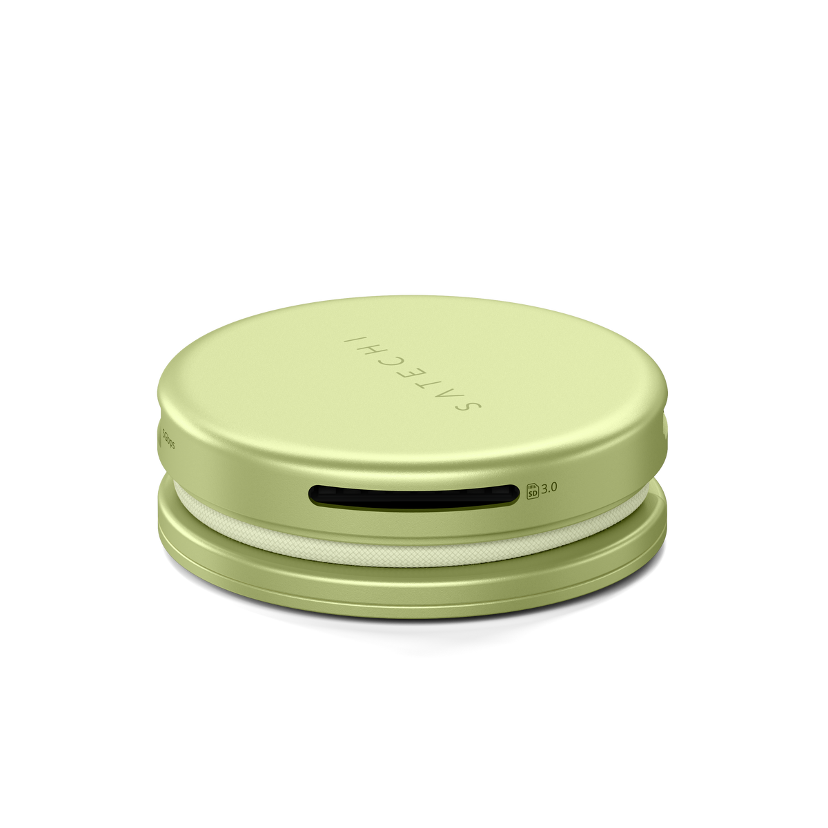 OntheGo 5-in-1 Multiport Adapter in Citrus, side view showing SD card slot