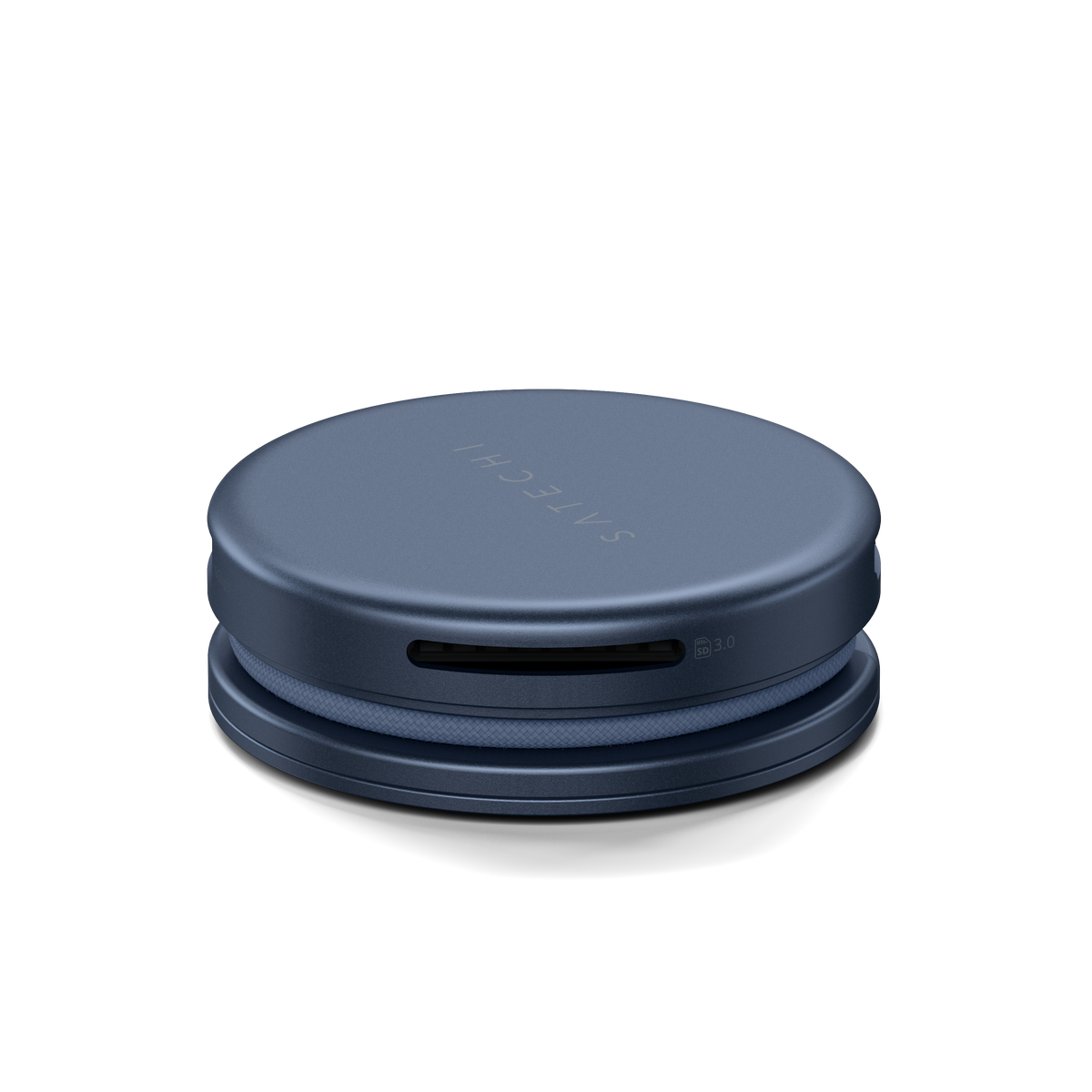 OntheGo 5-in-1 Multiport Adapter in Indigo, side view showing SD card slot