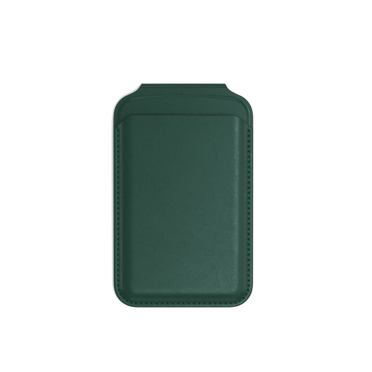 Vegan-Leather Magnetic Wallet Stand in Forest Green, front view