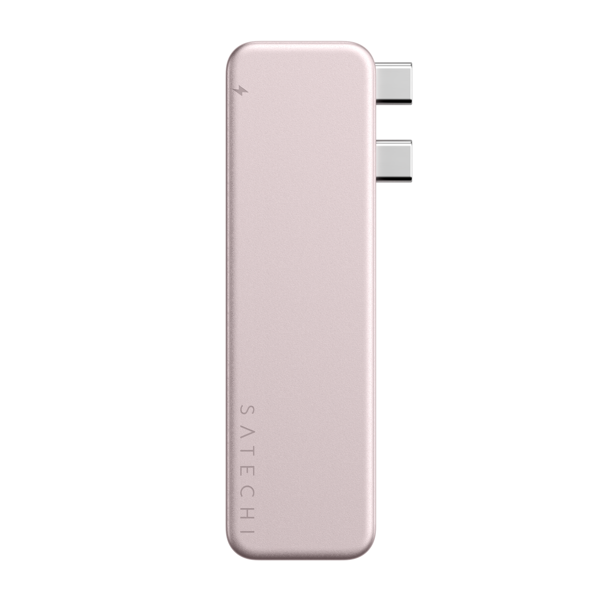 USB-C Snap Hub in Blush, end view of the dual USB-C plugs