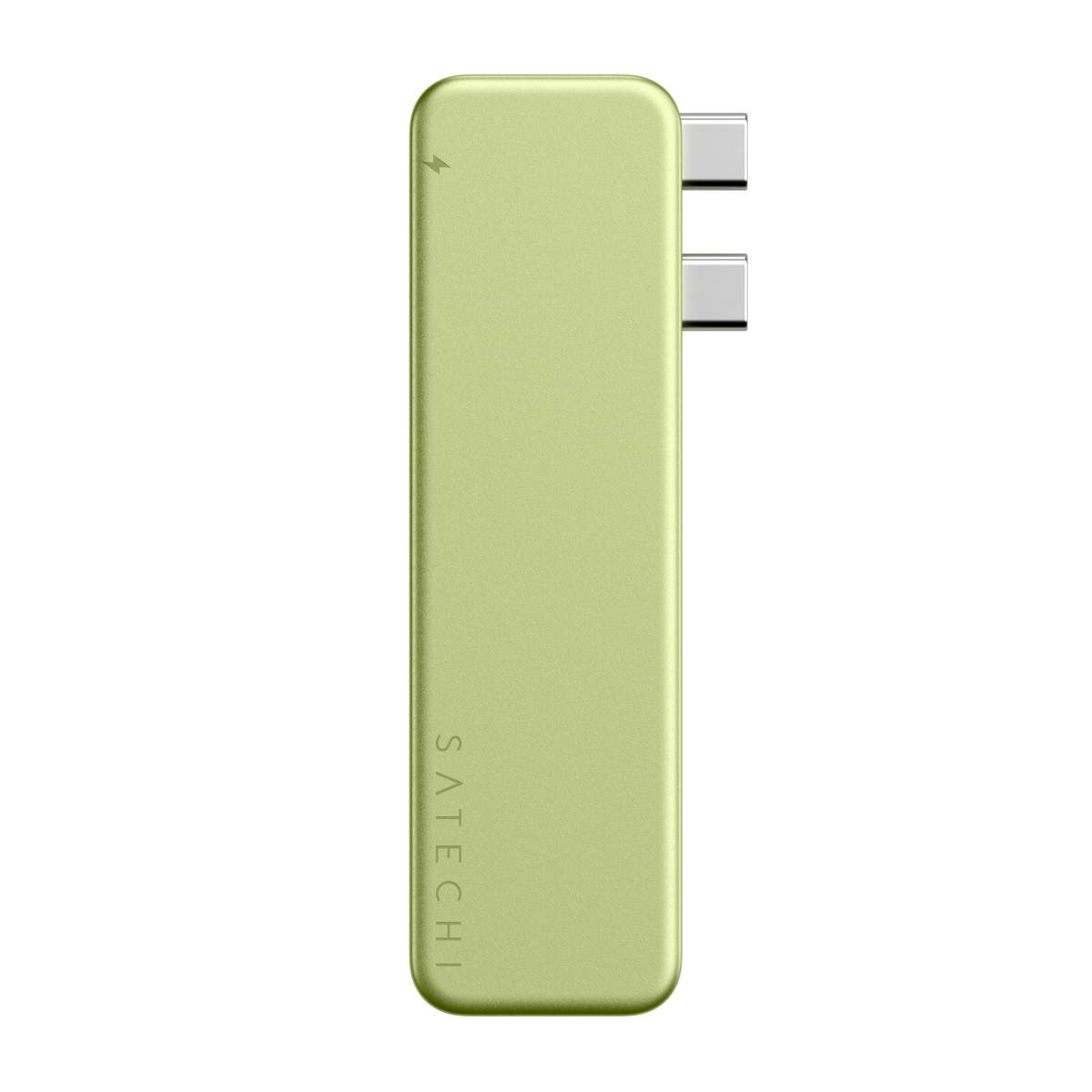 USB-C Snap Hub in Citrus, end view of the dual USB-C plugs
