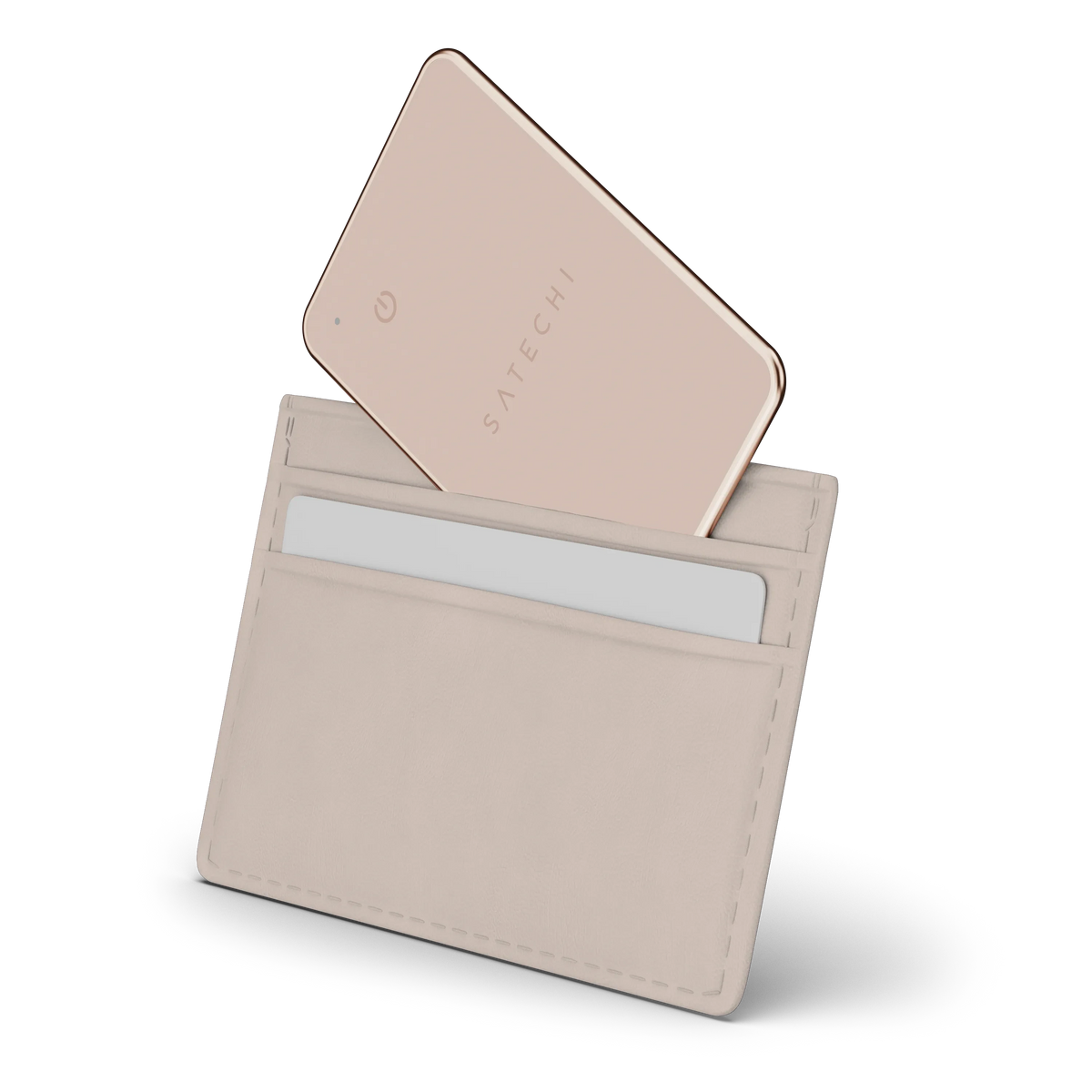 FindAll Card in Desert Rose slipping into a wallet