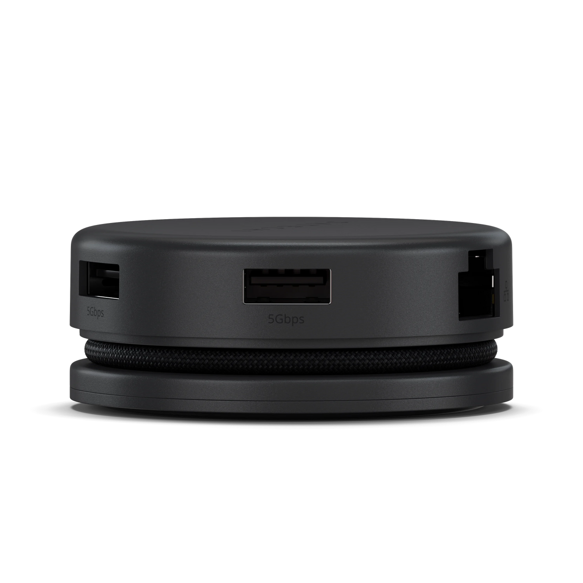 OntheGo 7-in-1 Multiport Adapter, side view showing USB-A 5Gbps and Ethernet ports