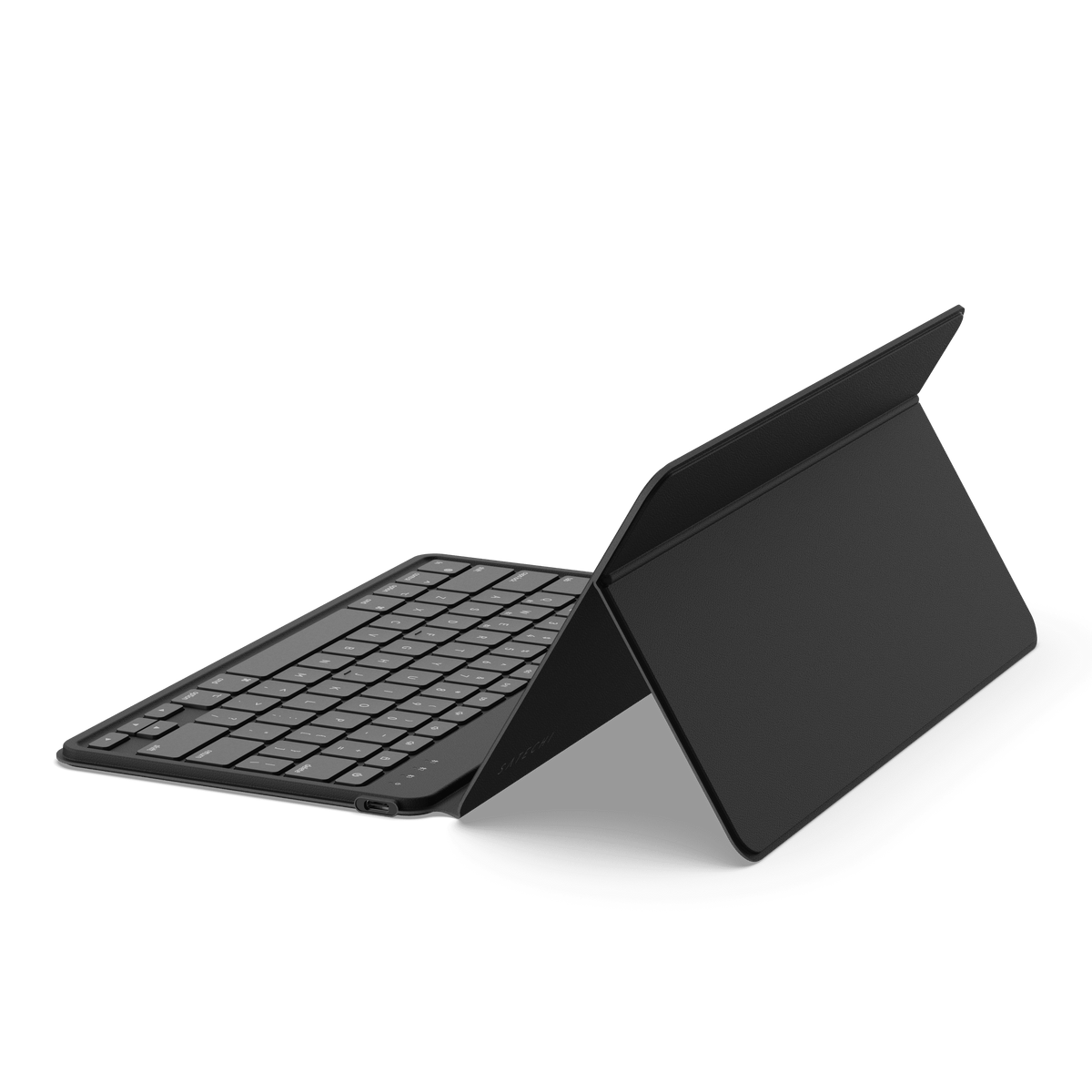 OntheGo Bluetooth Keyboard with Stand in Black, back view of the stand