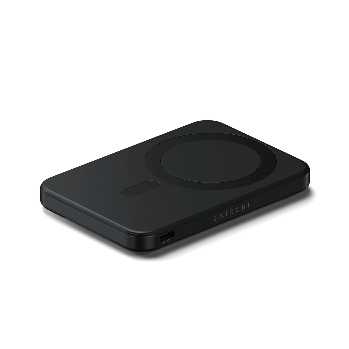 OntheGo Power Bank (5K) in Black, lying flat with USB-C port