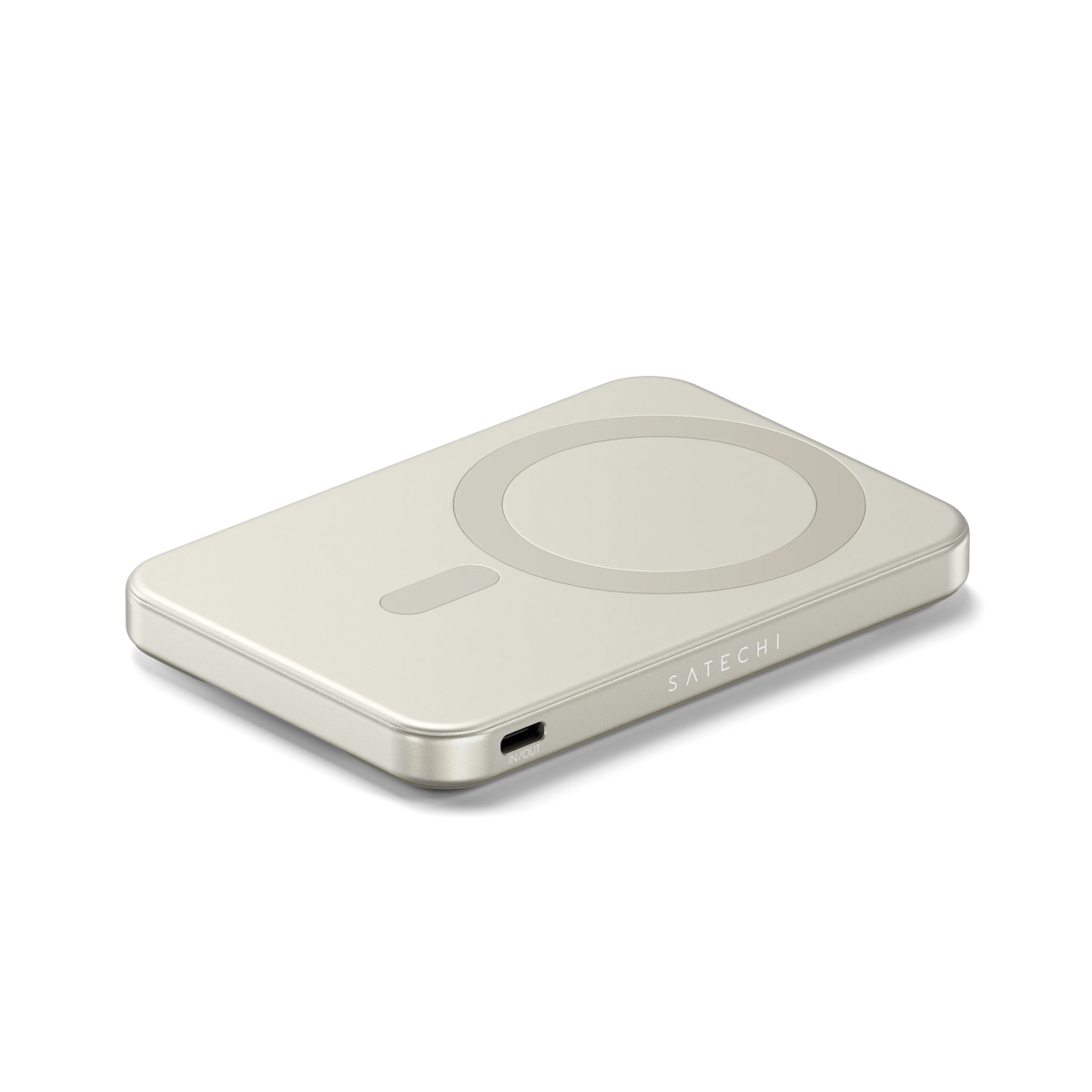 OntheGo Power Bank (5K) in Sand, lying flat with USB-C port