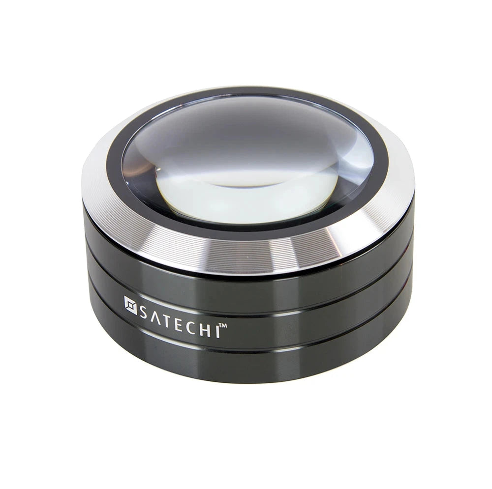 Satechi ReadMate LED Desktop Magnifier in Black, angled view