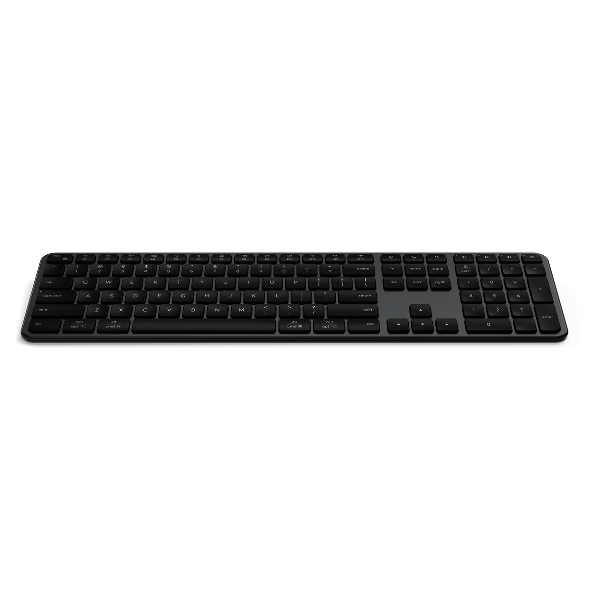 Slim EX3 Wireless Keyboard in Space Black, front view
