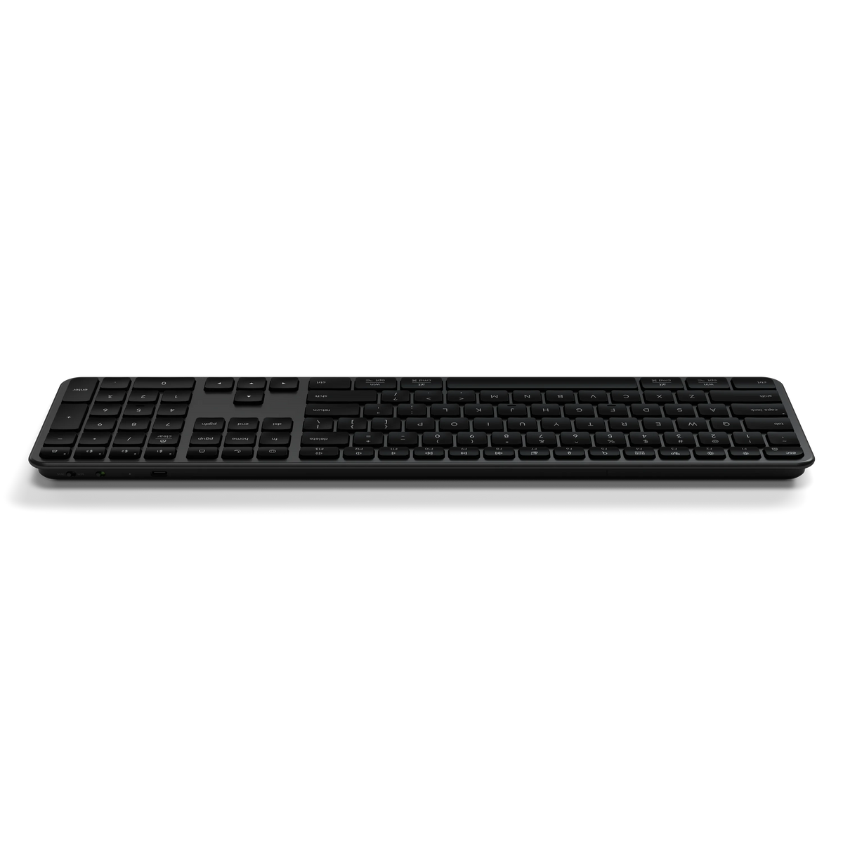 Slim EX3 Wireless Keyboard in Space Black, front edge view