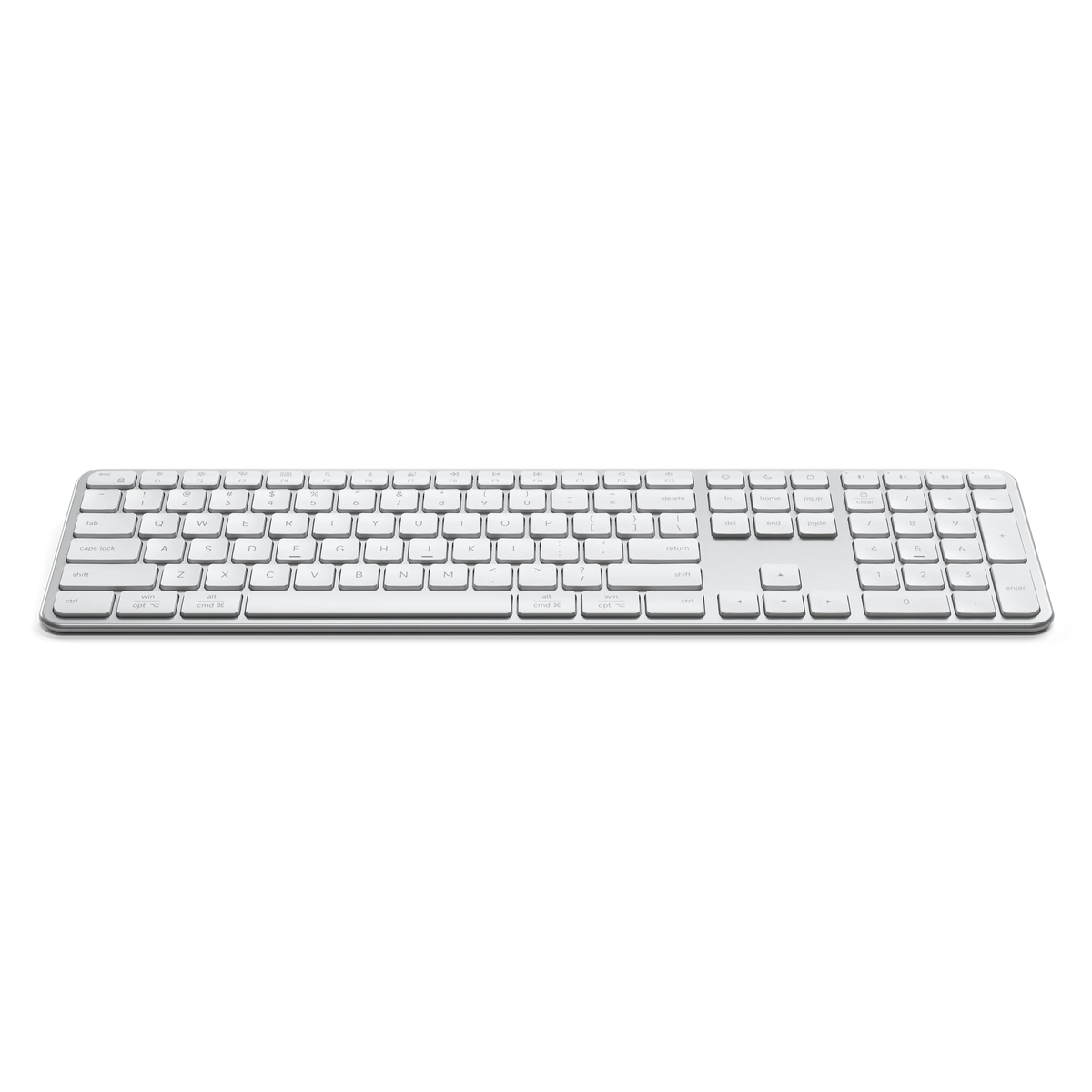 Slim EX3 Wireless Keyboard in Silver, front view