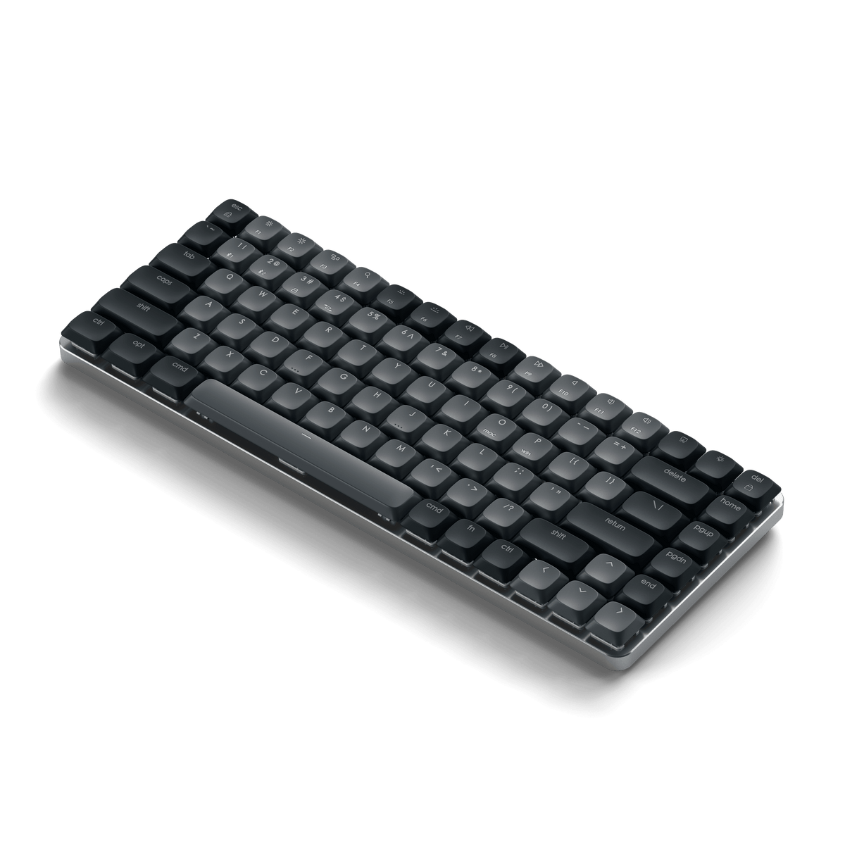SM1 Slim Mechanical Backlit Bluetooth Keyboard in Dark, angled view