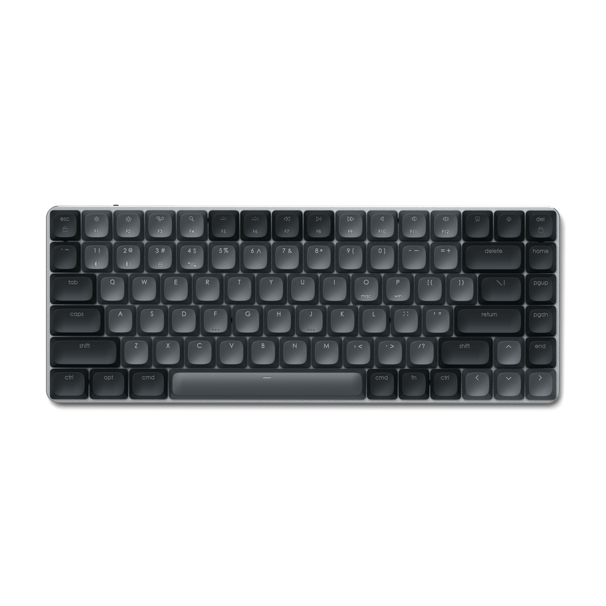 Satechi SM1 Slim Mechanical Backlit Bluetooth Keyboard in Dark, top view