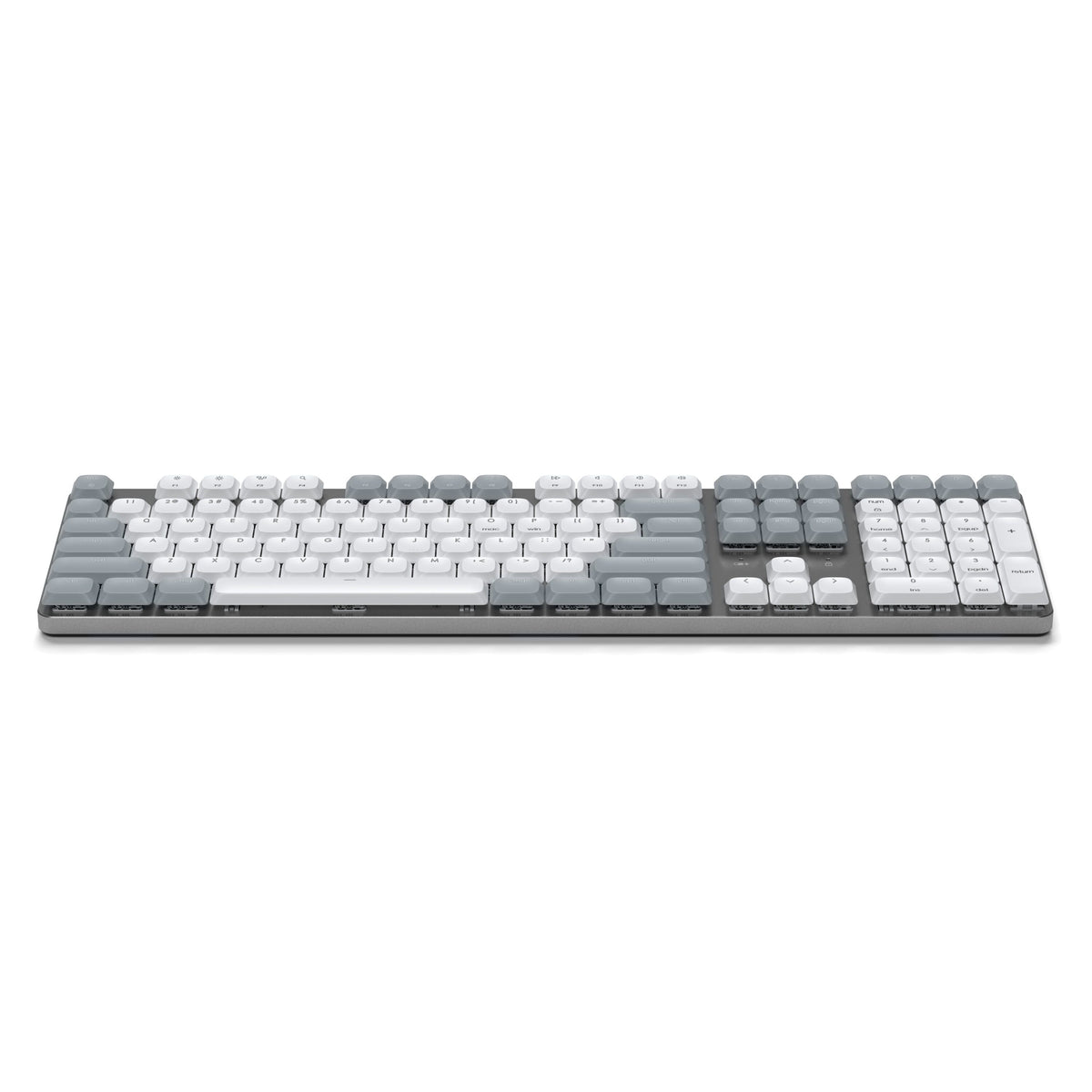 SM3 Slim Mechanical Backlit Bluetooth Keyboard in Light, front edge view