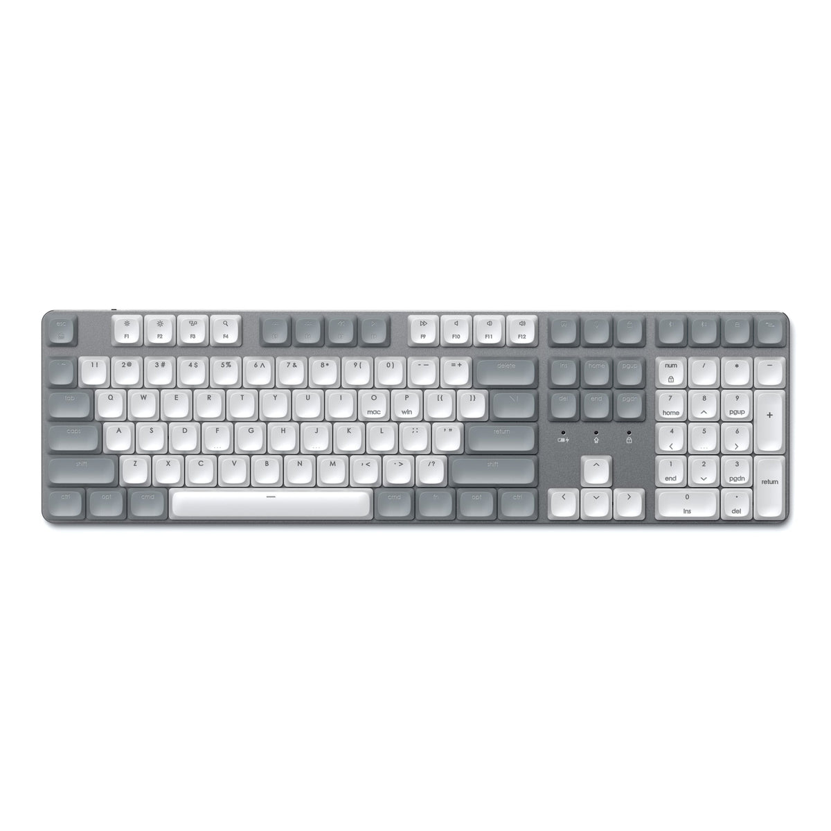 Satechi SM3 Slim Mechanical Backlit Bluetooth Keyboard in Light, top view