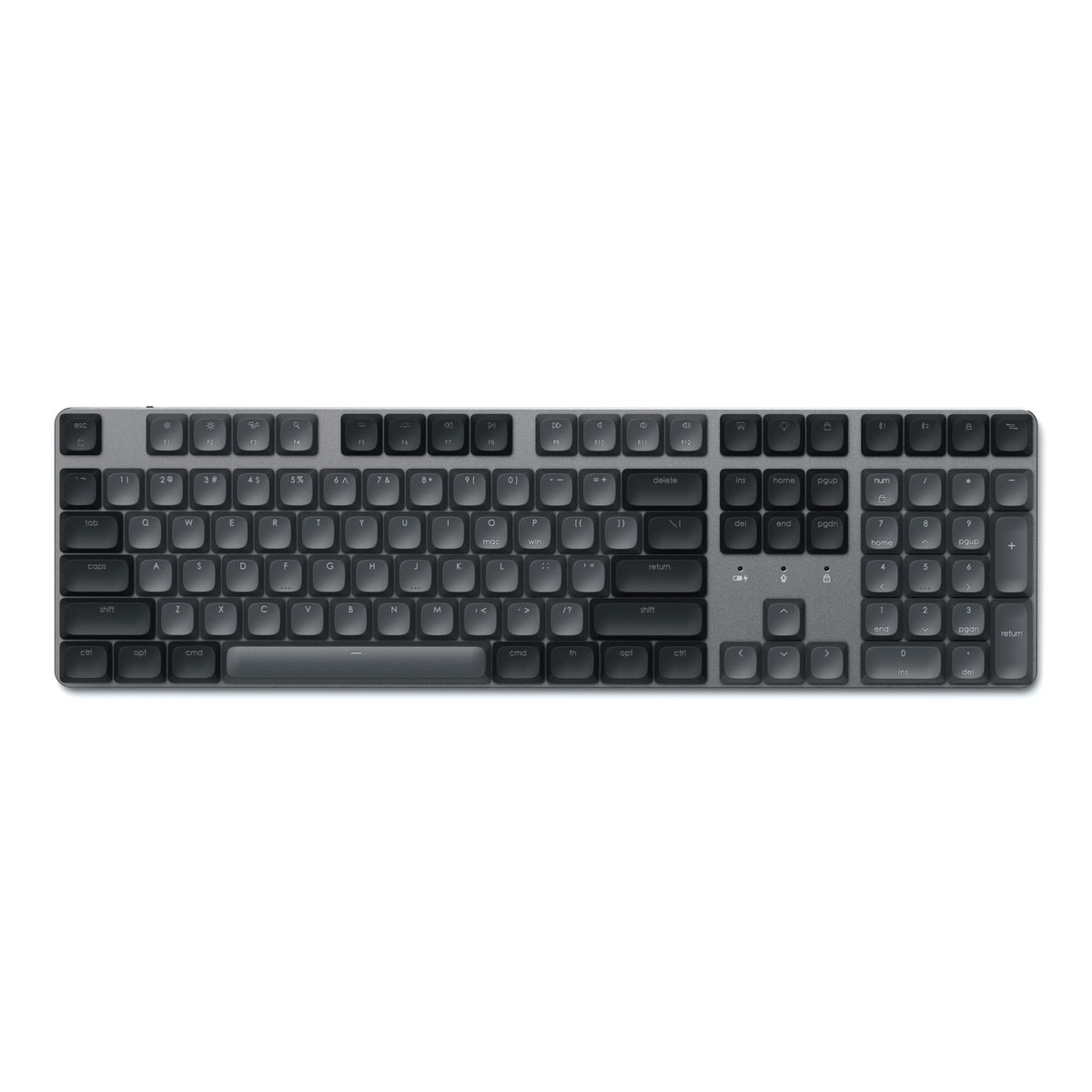 Satechi SM3 Slim Mechanical Backlit Bluetooth Keyboard in Dark, top view