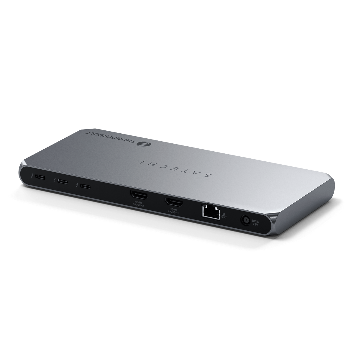 Thunderbolt 4 Docking Station with DisplayLink, angled back view