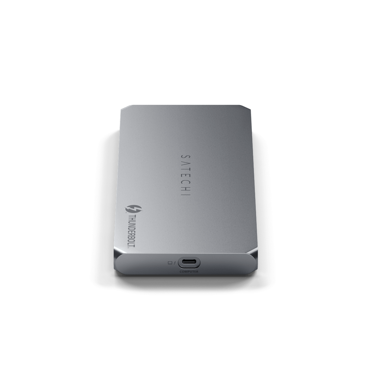 Thunderbolt 4 Docking Station with DisplayLink, top view showing the Thunderbolt logo and USB-C port