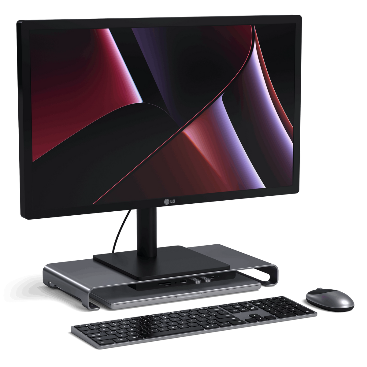 Satechi usb-c monitor stand hub xl space grey