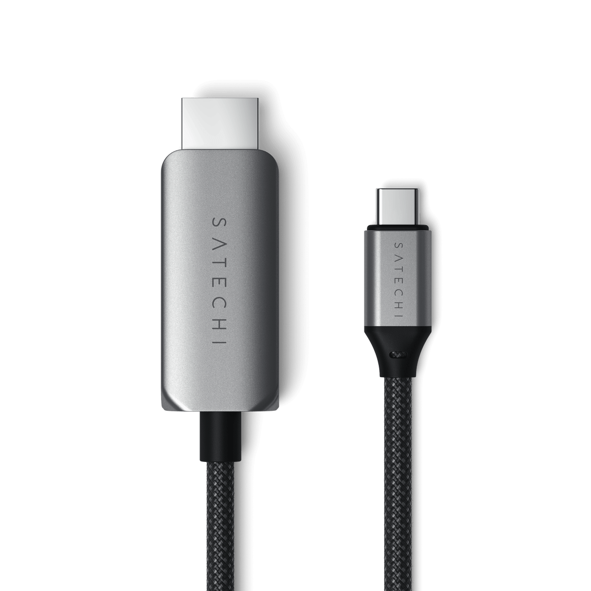 USB-C to HDMI 2.1 8K Cable HDMI and USB-C connectors side by side