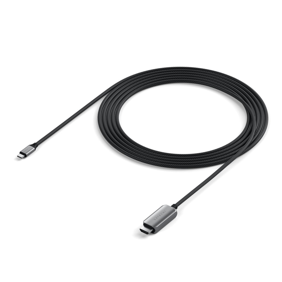 USB-C to HDMI 2.1 8K Cable, coiled, top view