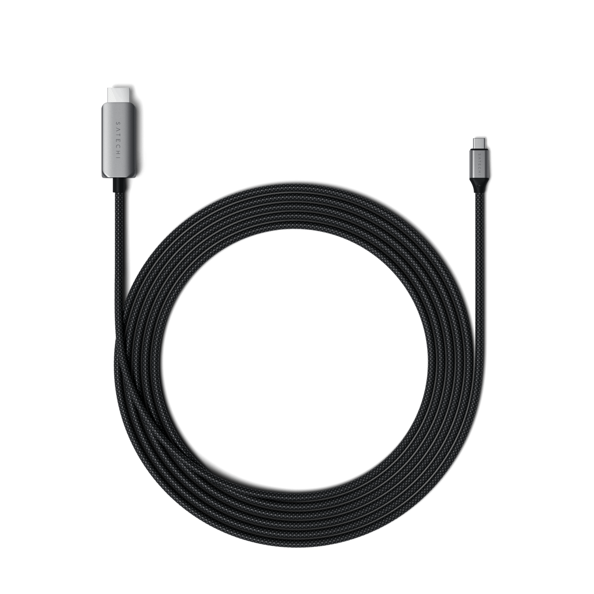 USB-C to HDMI 2.1 8K Cable, full length coiled with both connectors
