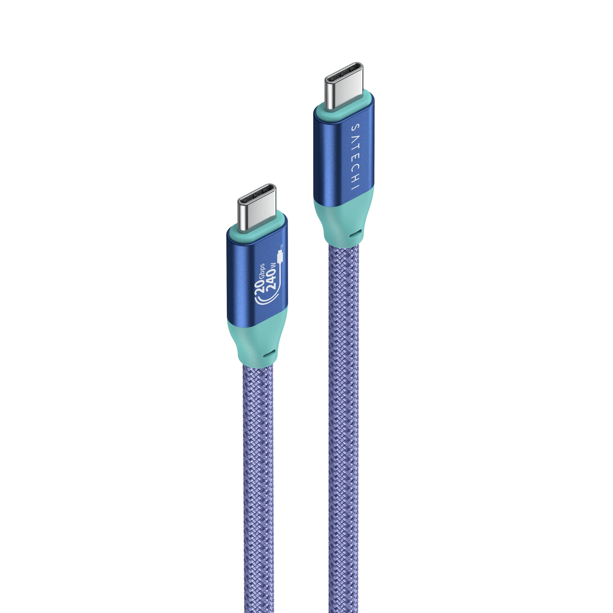 USB-C to USB-C Data and Charge Cable in Purple, connectors showing the 240W label
