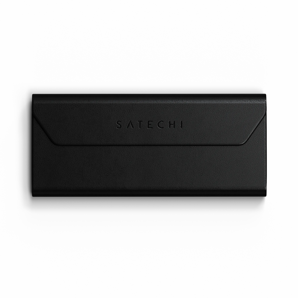 Vegan-Leather FindAll Glasses Case in Black, flat, front view
