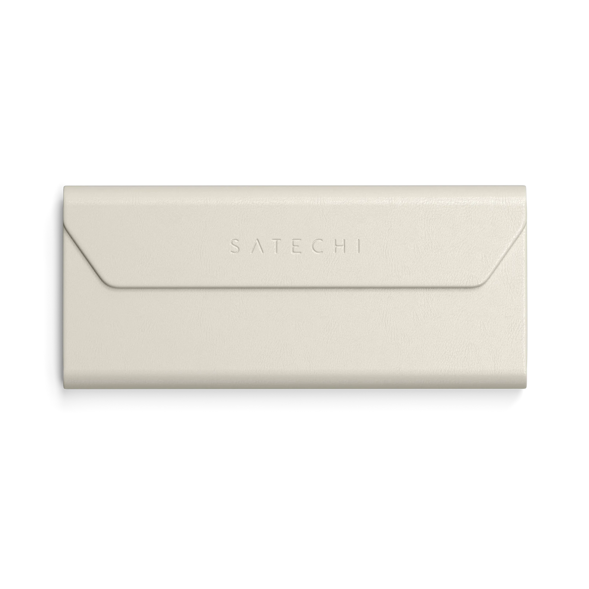 Vegan-Leather FindAll Glasses Case in Sand, flat, front view