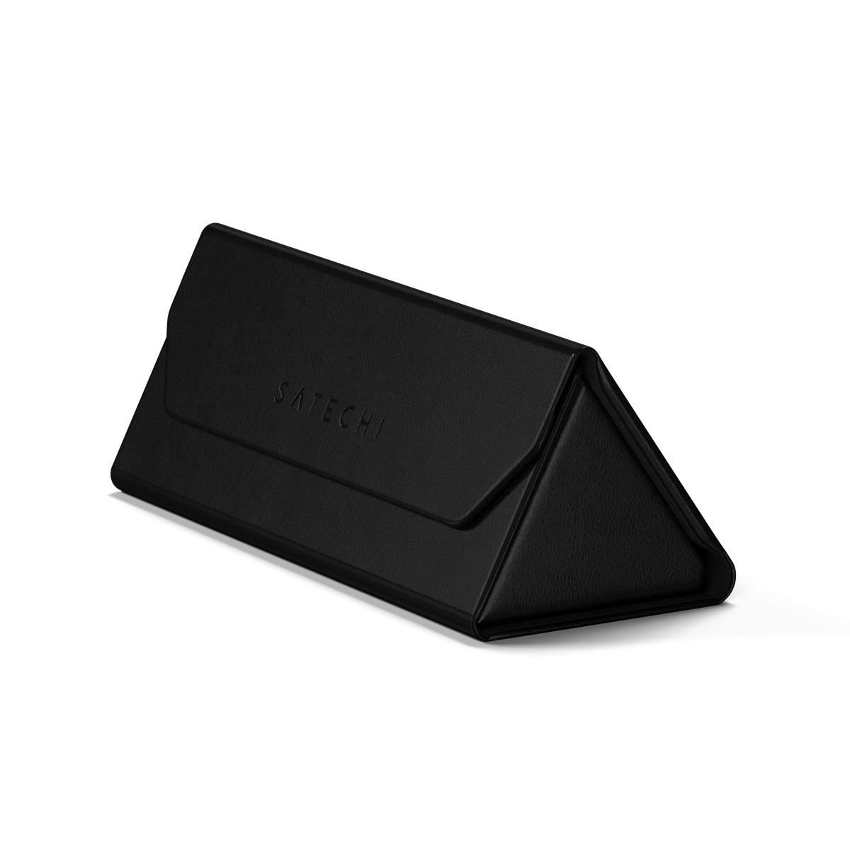 Satechi Vegan-Leather FindAll Glasses Case in Black, folded closed