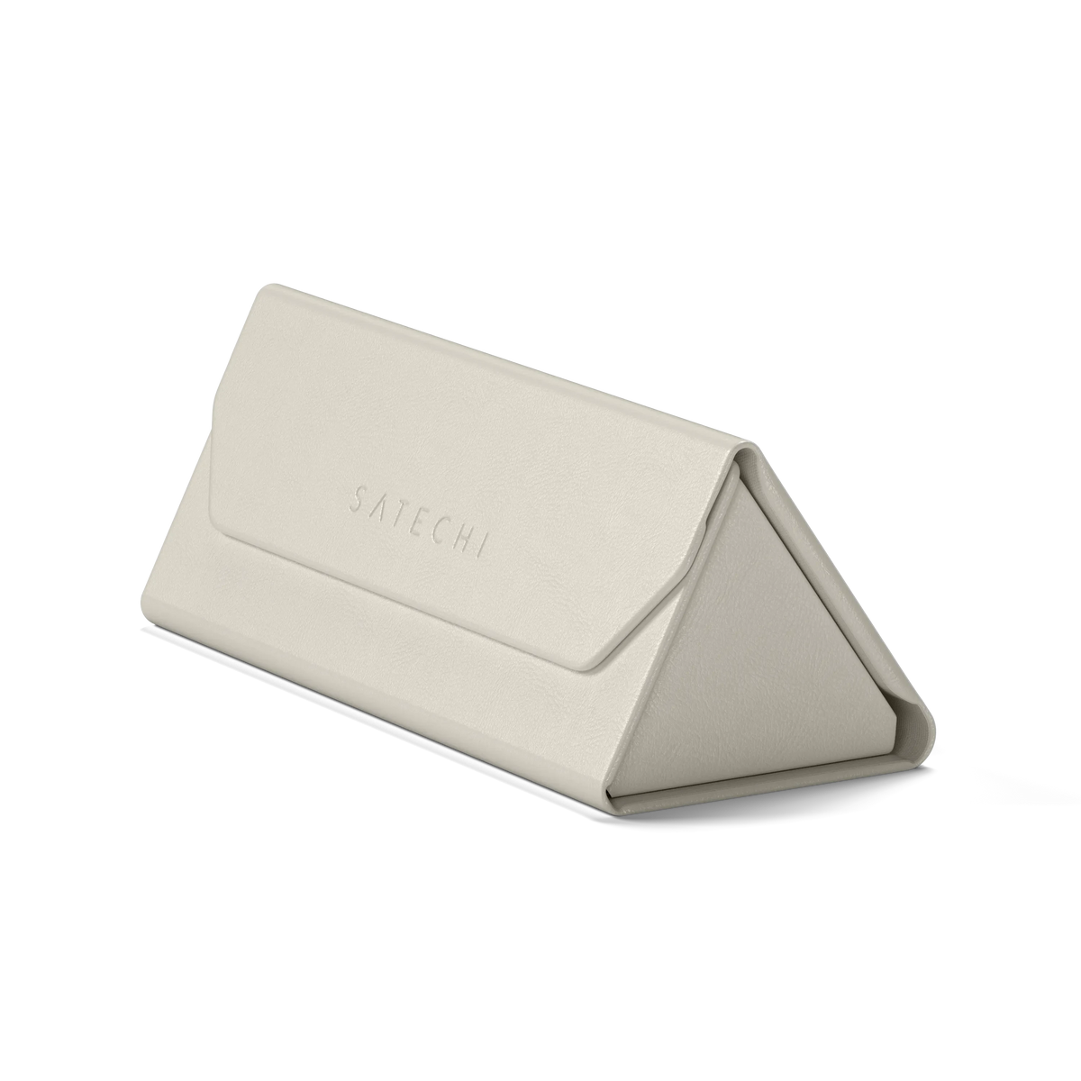 Satechi Vegan-Leather FindAll Glasses Case in Sand, folded closed