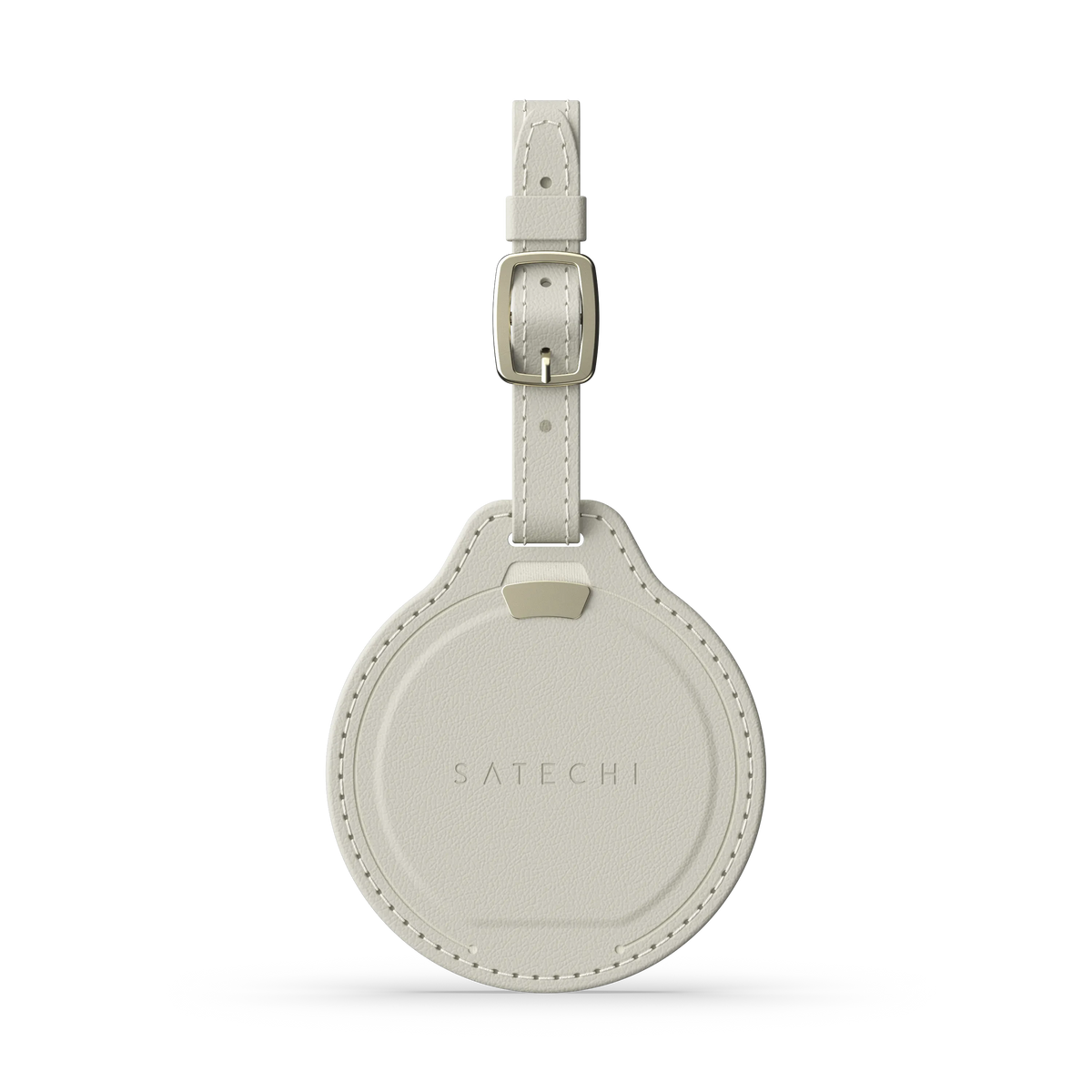 Satechi Vegan-Leather FindAll Luggage Tag in Sand, front view