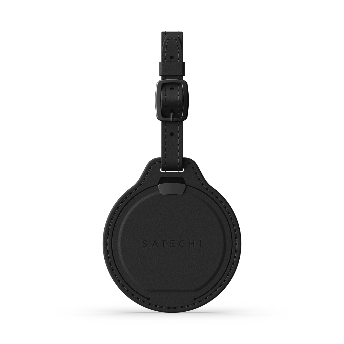 Satechi Vegan-Leather FindAll Luggage Tag in Black, front view