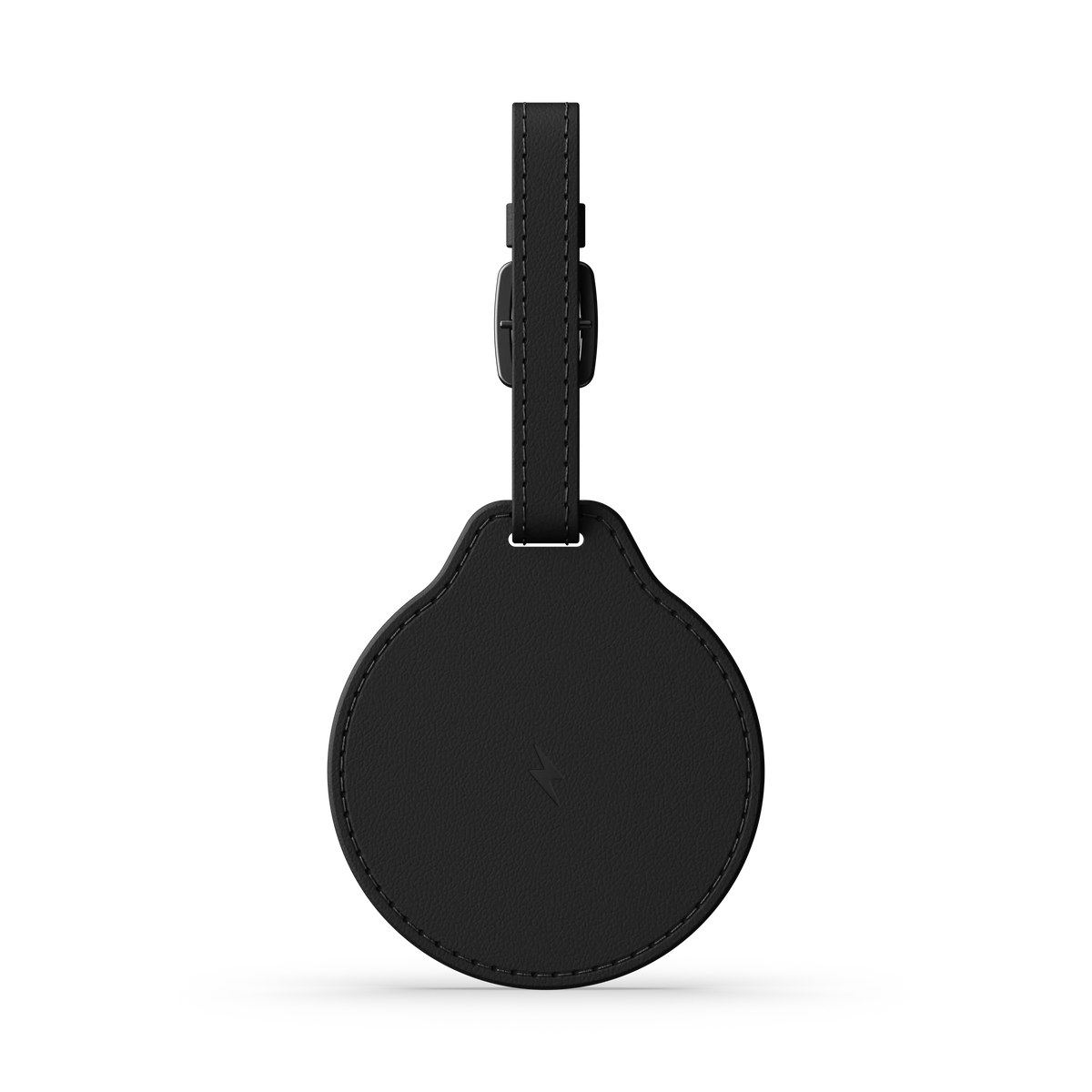 Vegan-Leather FindAll Luggage Tag in Black, back view