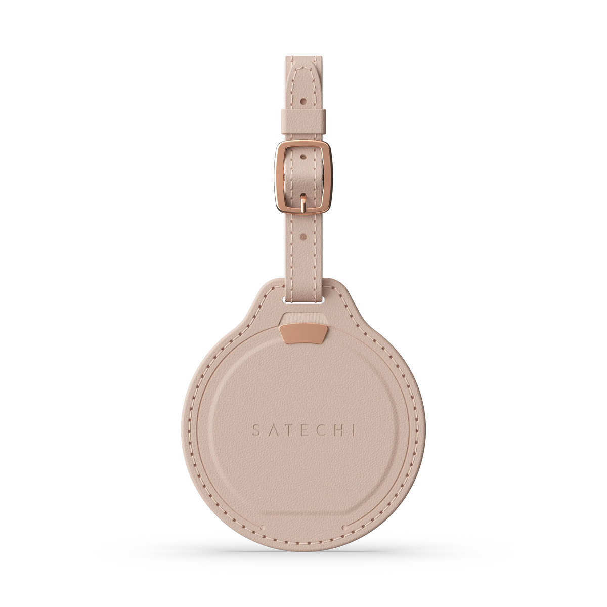 Satechi Vegan-Leather FindAll Luggage Tag in Desert Rose, front view