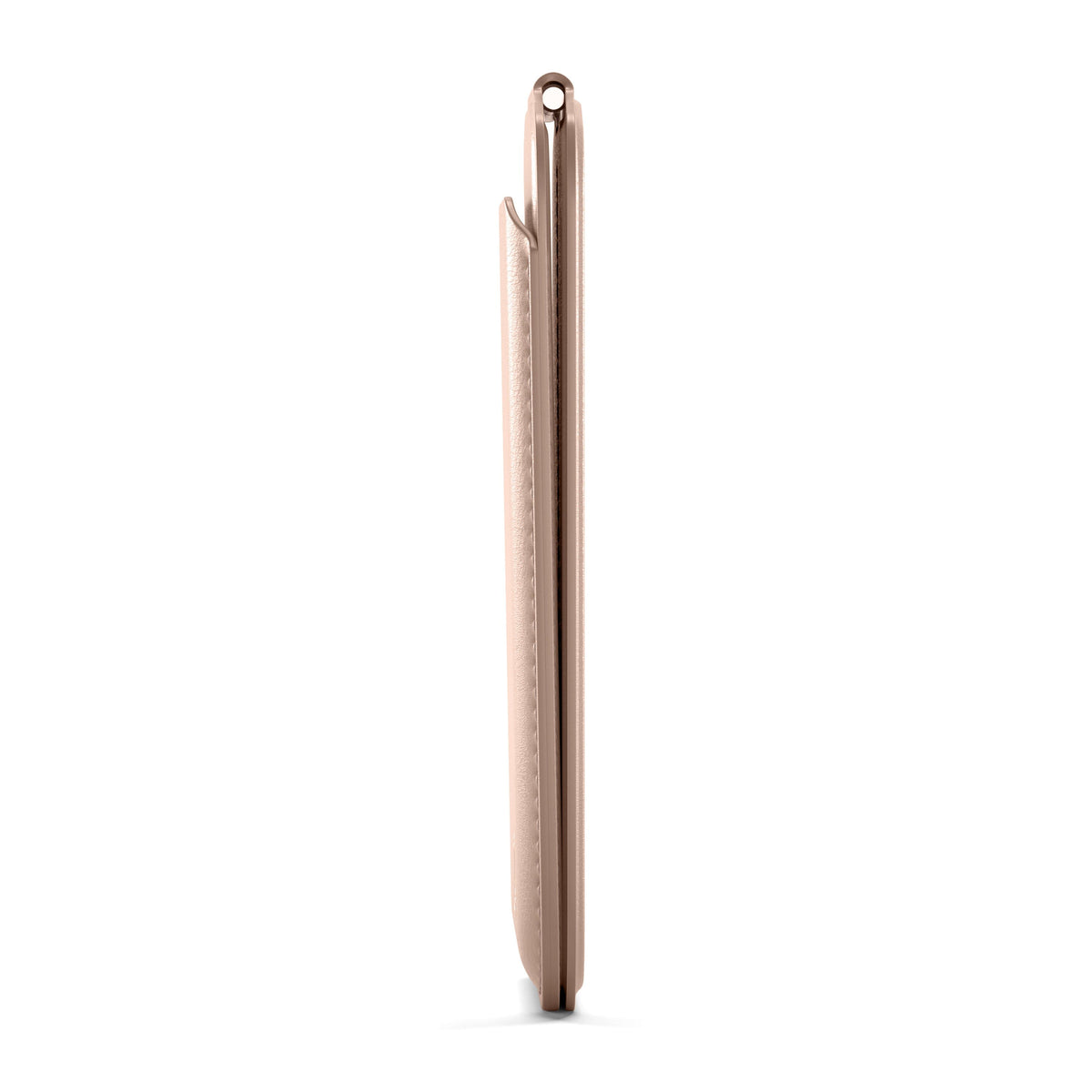 Vegan-Leather Magnetic Wallet Stand in Desert Rose, side profile