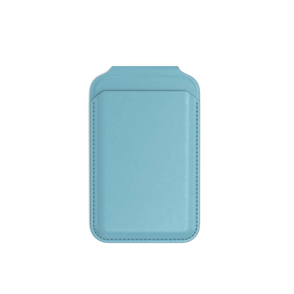 Vegan-Leather Magnetic Wallet Stand in Light Blue, front view