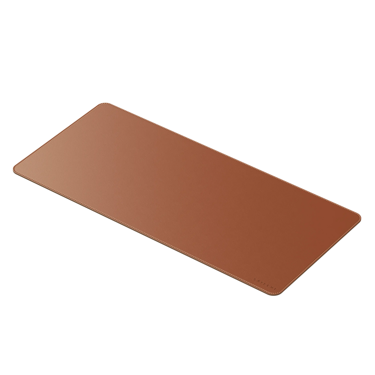 Vegan-Leather Premium Desk Mat in Brown, angled view