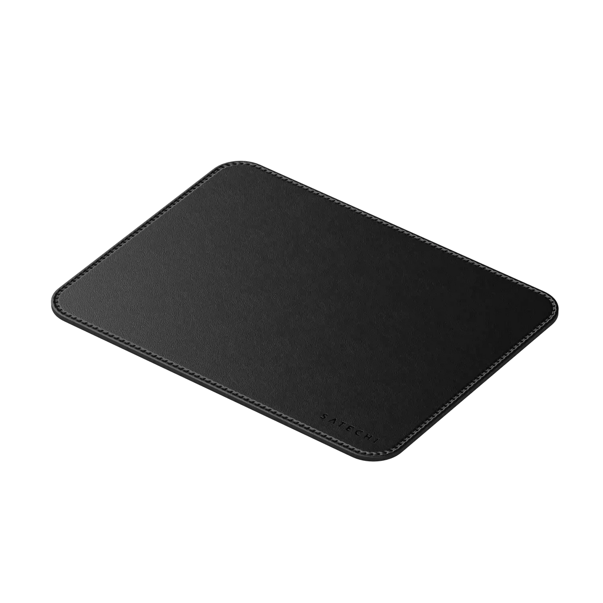 Vegan-Leather Premium Mouse Pad in Black, angled view