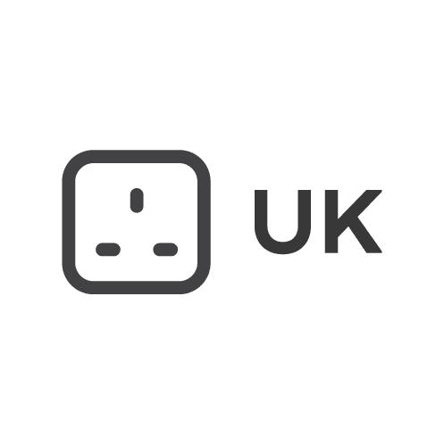 UK plug icon for the UK power option for the 100W USB-C PD Compact GaN Charger.