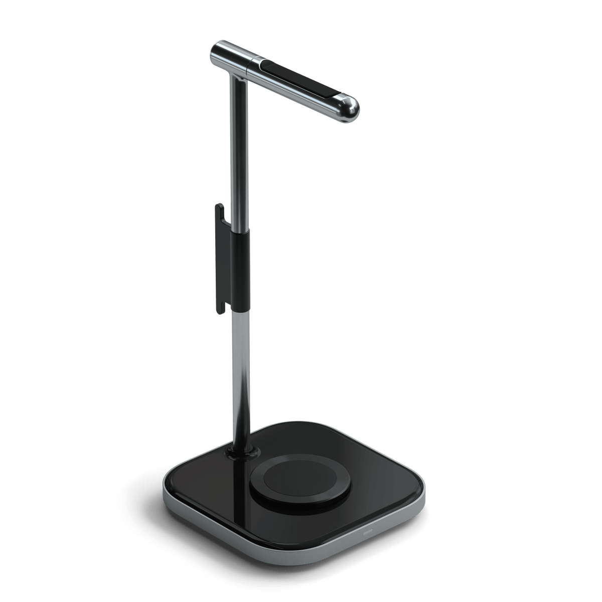 2-in-1 Headphone Stand with Wireless Charger empty, showing the wireless charging pad on its base