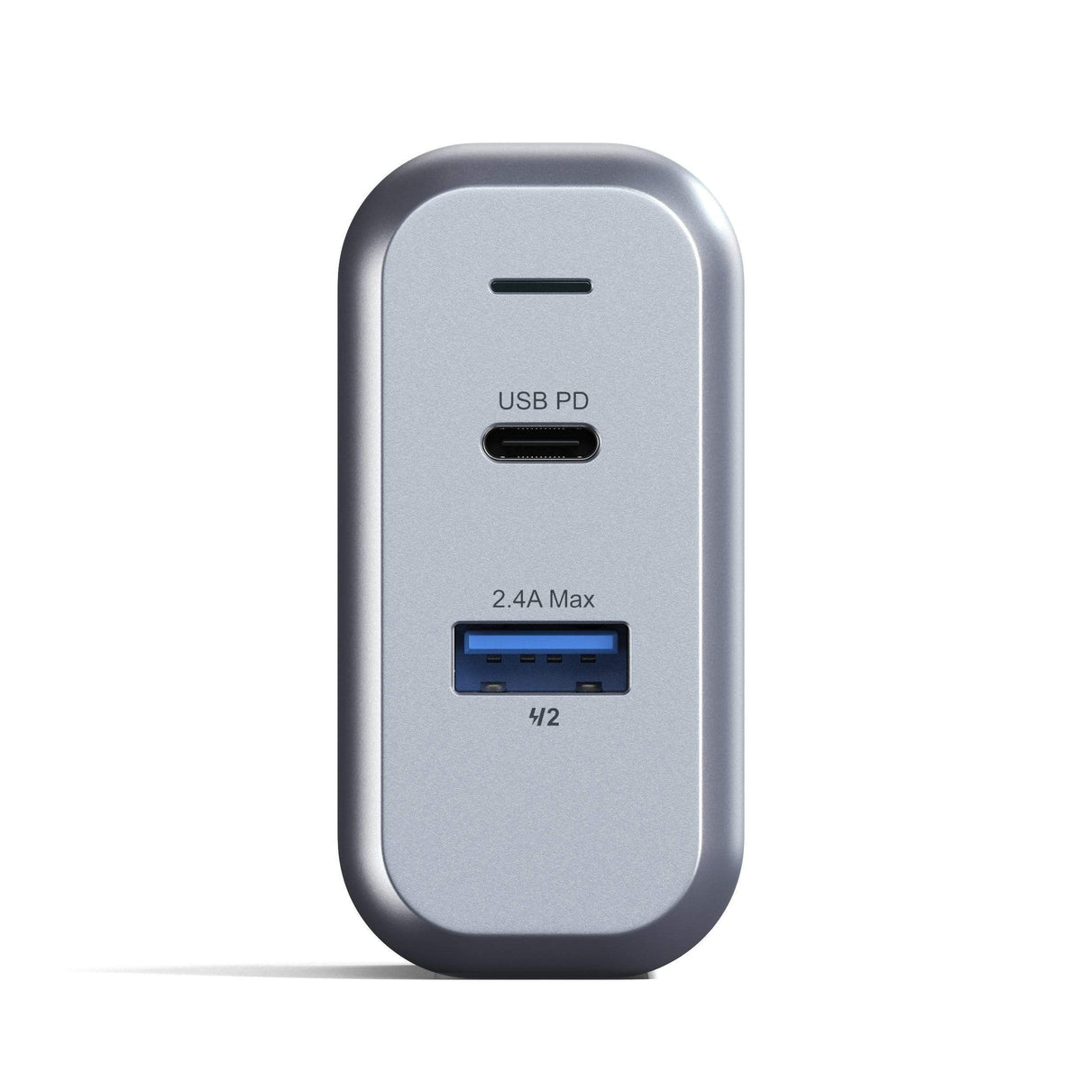 30W Dual-Port Wall Charger, EU plug, front view of ports