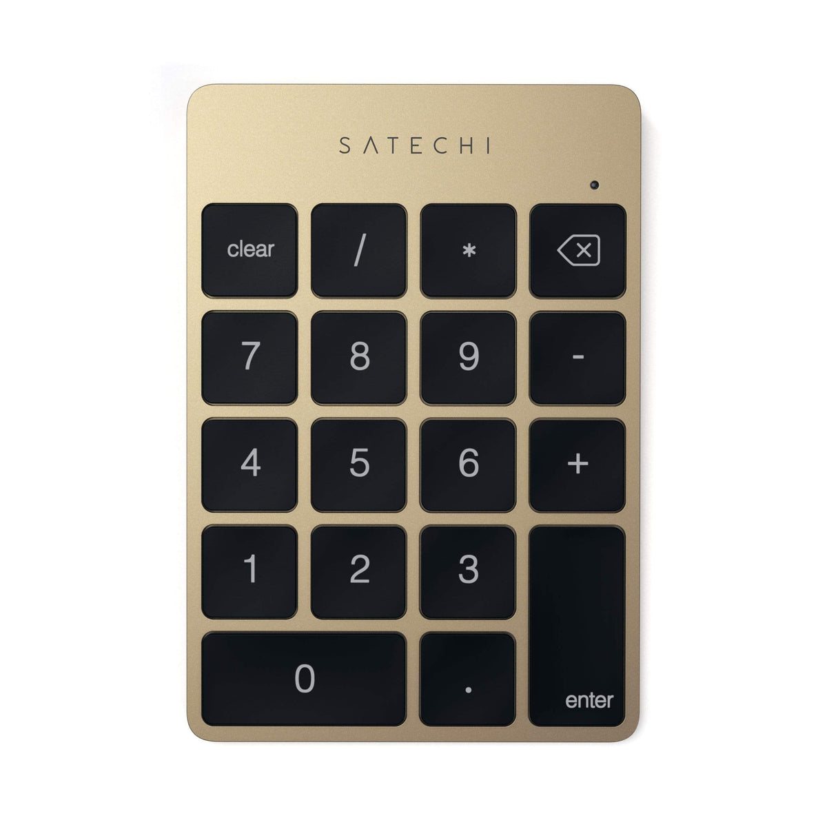 Satechi Aluminum Slim Rechargeable Bluetooth Keypad in Gold, top view
