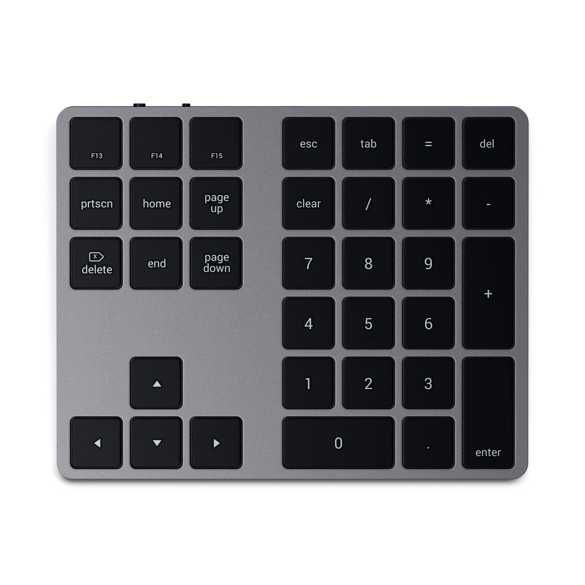 Satechi Bluetooth Extended Keypad in Space Gray, top view