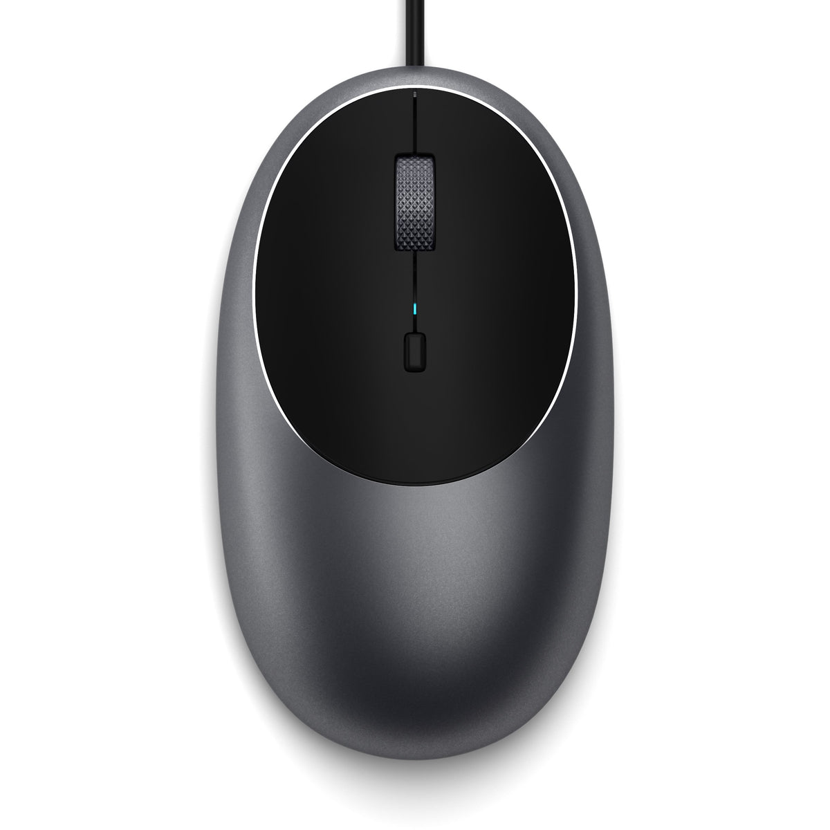 Satechi C1 USB-C Wired Mouse in Space Gray, top view
